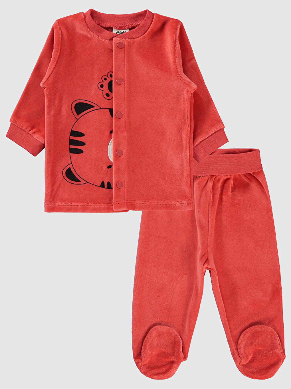 Civil Baby Kız Bebek Pijama Takımı 1-6 Ay Turuncu