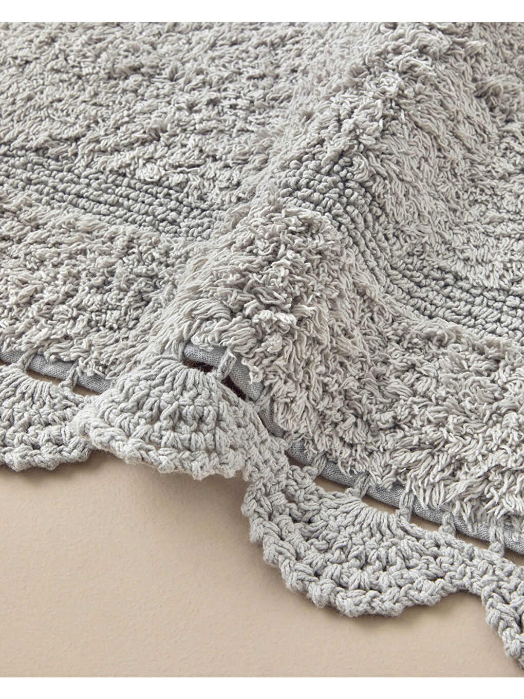 Mia Pamuklu Banyo Paspası Seti Gri-1