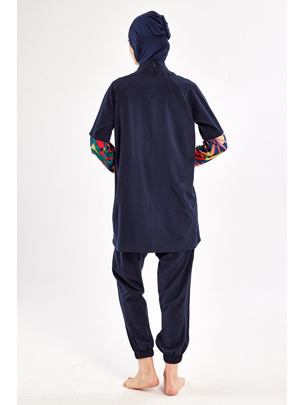 Spor Elastan Tam Kapalı Tesettür Mayo Yeva 1205 Lacivert-3