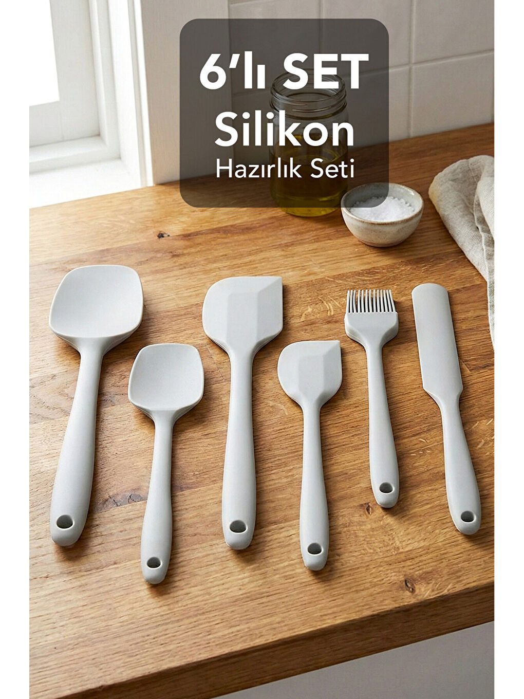 Gri 6'lı Spatula Seti