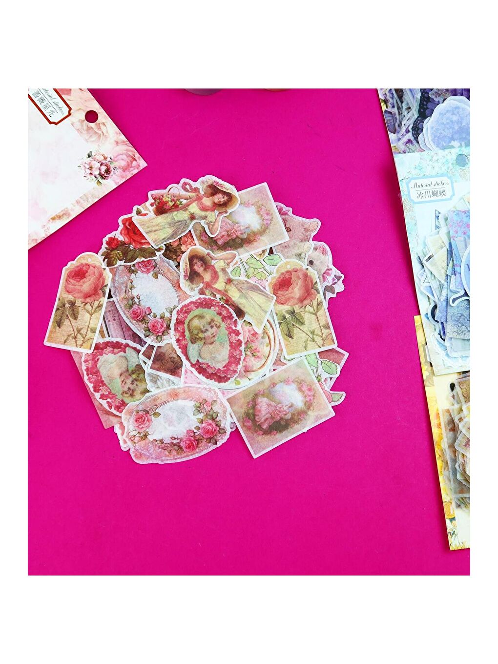 Scrapbook Uyumlu 100'lü Retro Sticker Paketi – Vintage Tarz Bm-1778-2