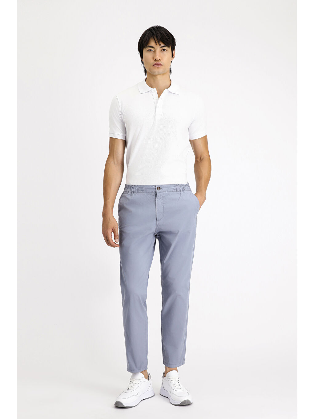 Mavi Regular Fit Beli Lastikli Elastanlı Kanvas / Chino Pantolon