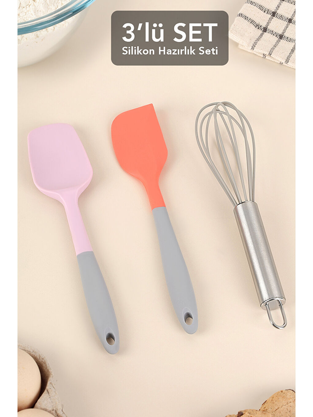 Karışık 3 Parça Silikon Spatula Seti