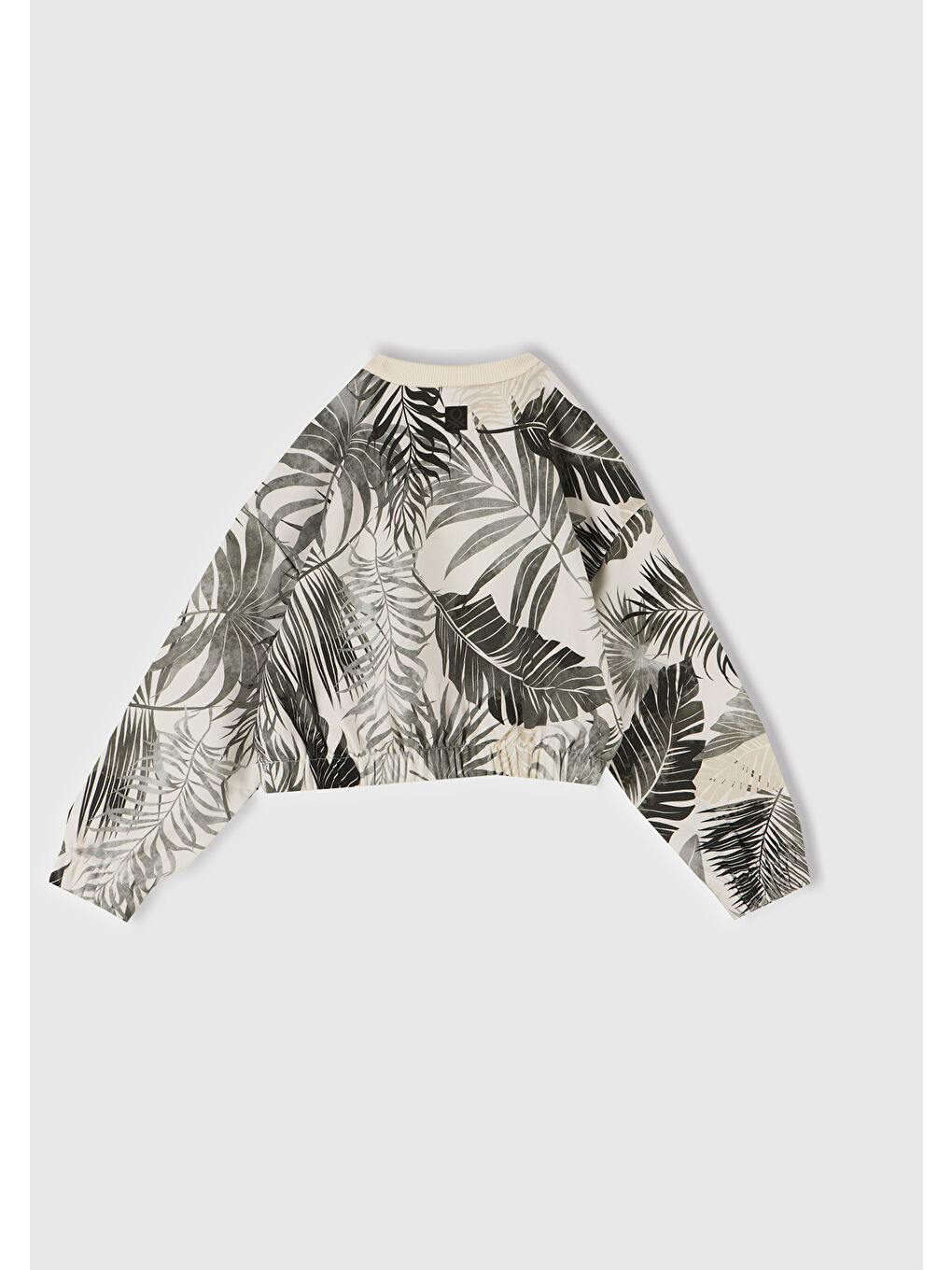 Kız Çocuk Siyah Mix Tamamı Desenli Logo Etiketli Ribanalı Sweatshirt-2