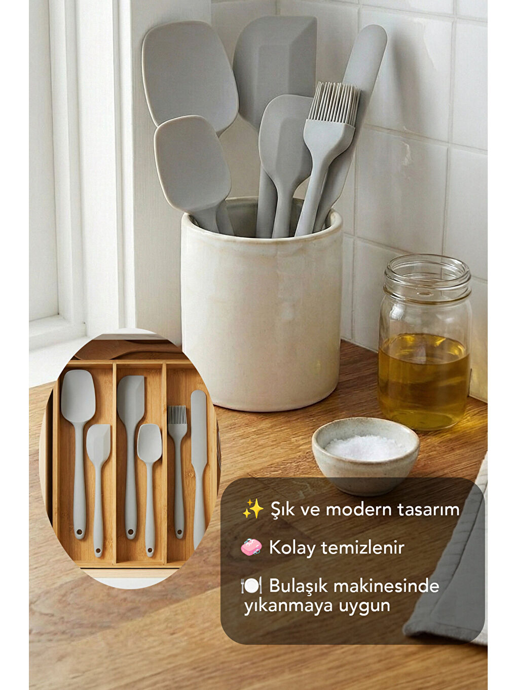 Gri 6'lı Spatula Seti-4