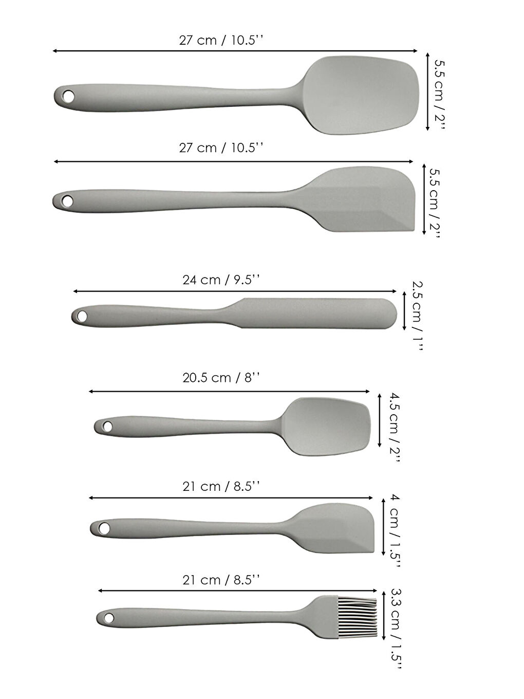 Gri 6'lı Spatula Seti-5