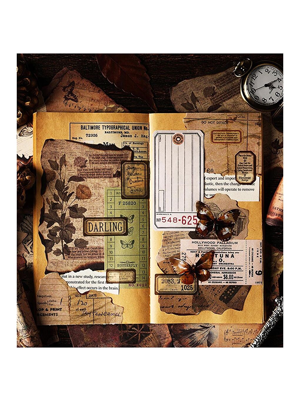 Vintage Tarzı Retro Scrapbook Kağıt Seti (28 Parça)-2