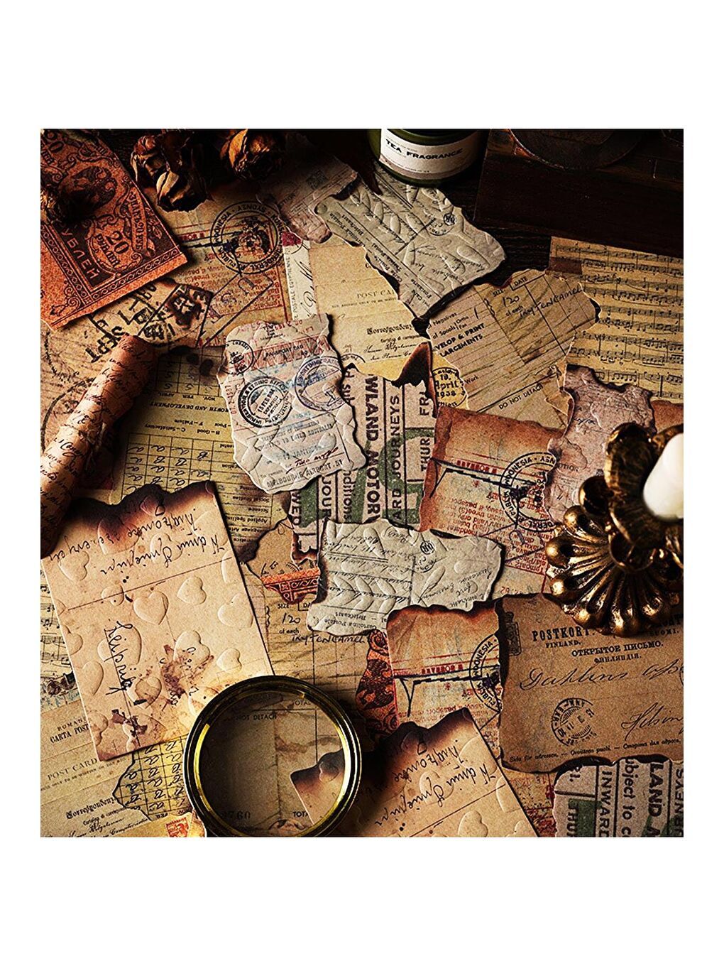 Vintage Tarzı Retro Scrapbook Kağıt Seti (28 Parça)-3