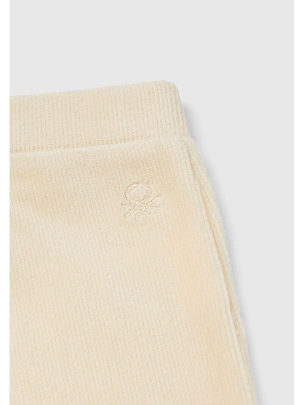 Kız Çocuk Ekru Arkası Logo İşlemeli Geniş Paça Pantolon-2