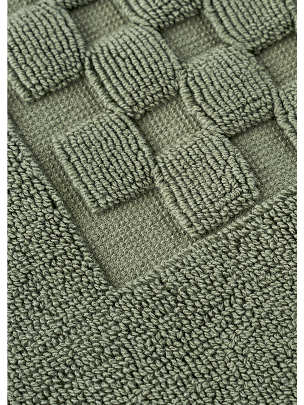 Lumi Jakarlı Ayak Havlusu Haki (50x70 Cm)-1