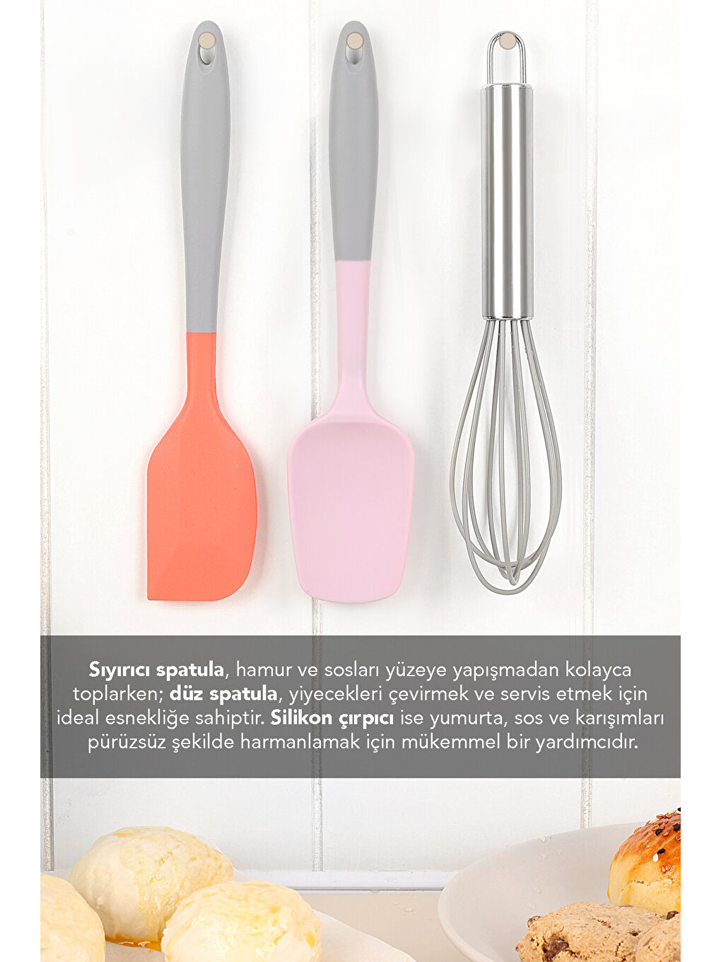 Karışık 3 Parça Silikon Spatula Seti-4