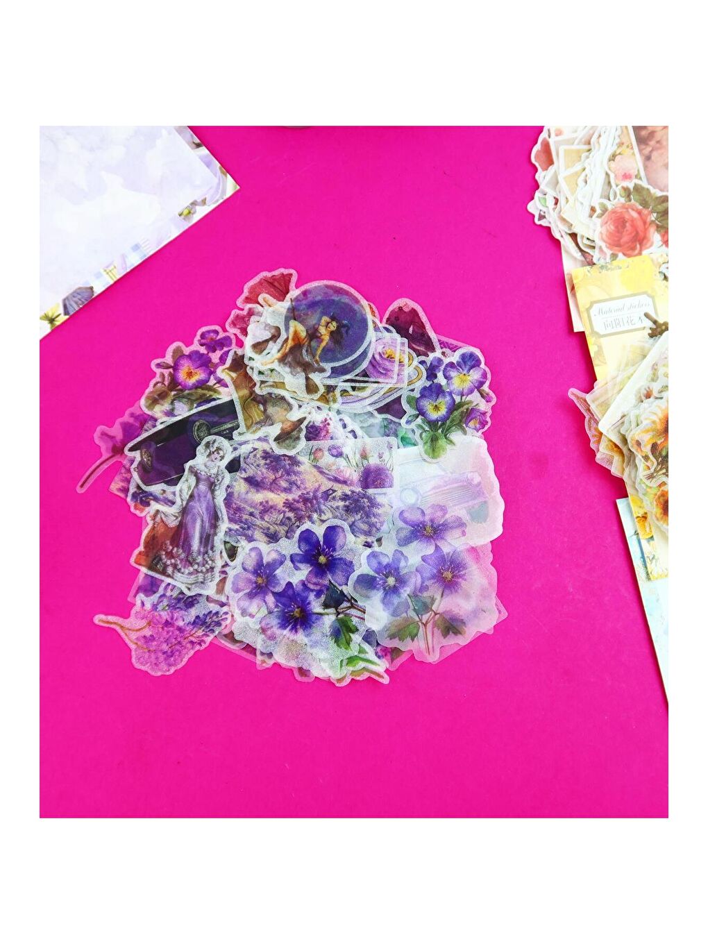 Scrapbook Uyumlu 100'lü Retro Sticker Paketi – Vintage Tarz Bm-1778-5