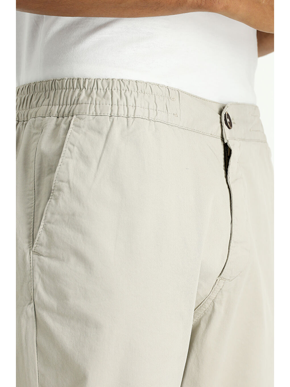 Kahverengi Regular Fit Beli Lastikli Elastanlı Kanvas / Chino Pantolon-3