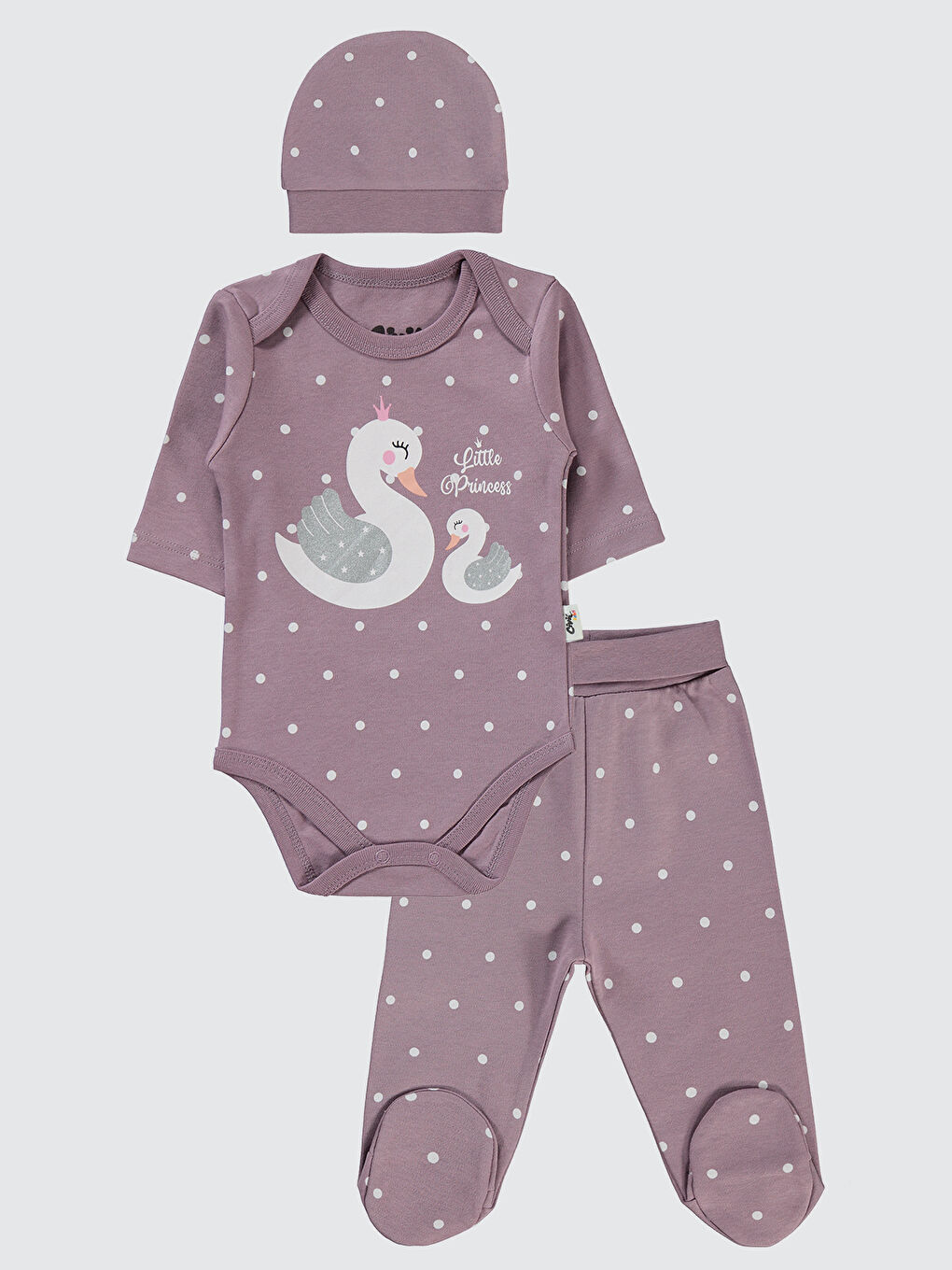 Baby Kız Bebek 3'lü Takım 1-6 Ay Leylak Lila