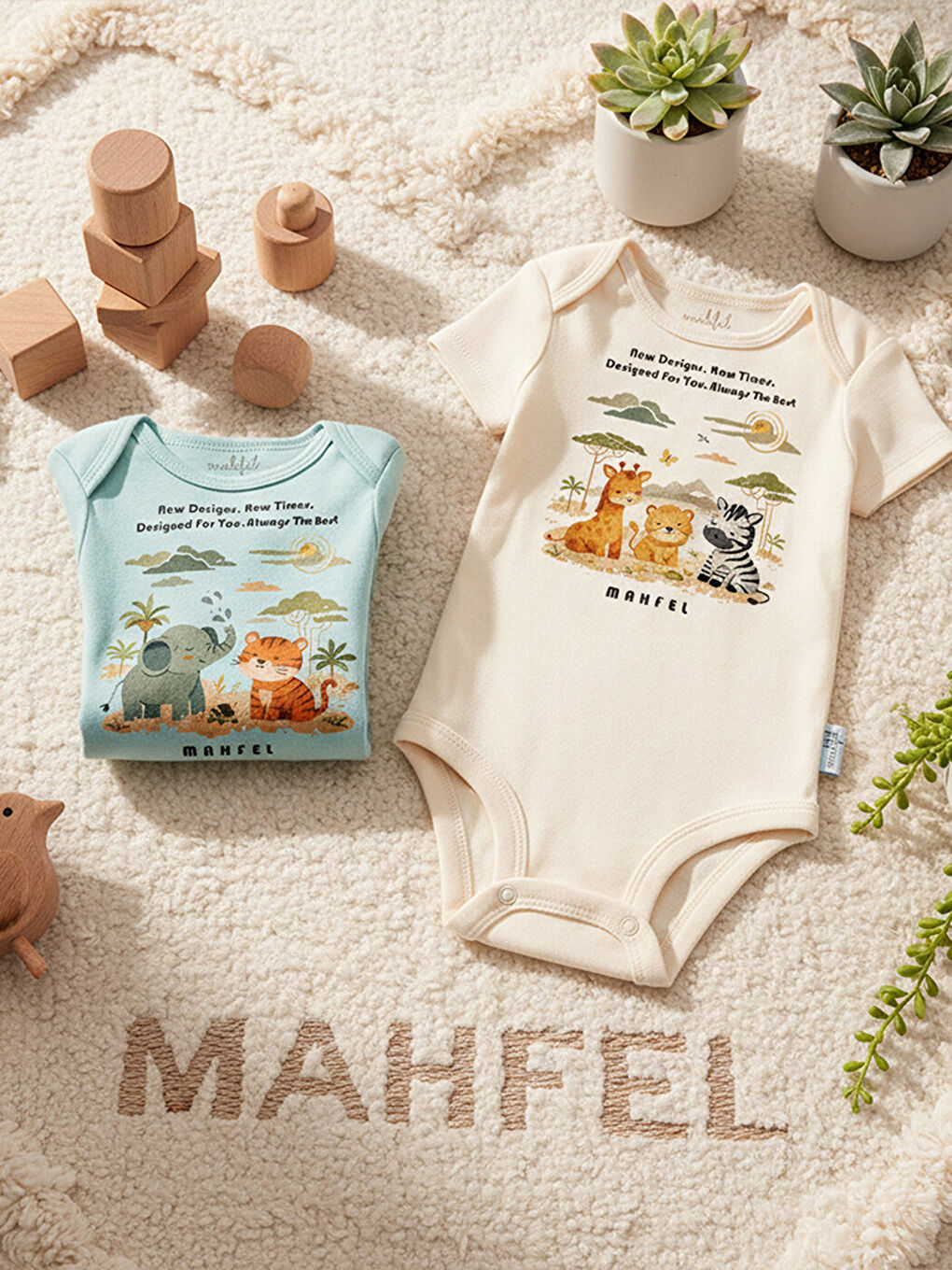 Gri 2'Li %100 Pamuklu Organik Baskılı Kısa Kollu Çıtçıtlı Bebek Body Zıbın 883-884-2