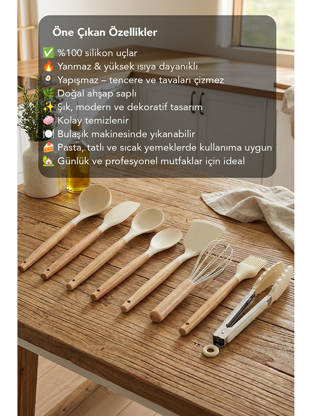 Bej 9 Parça Silikon Servis Seti-1