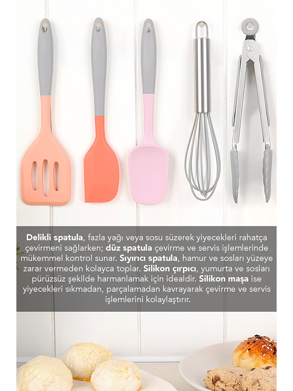 Karışık 5 Parça Silikon Yemek Hazırlık Seti-6