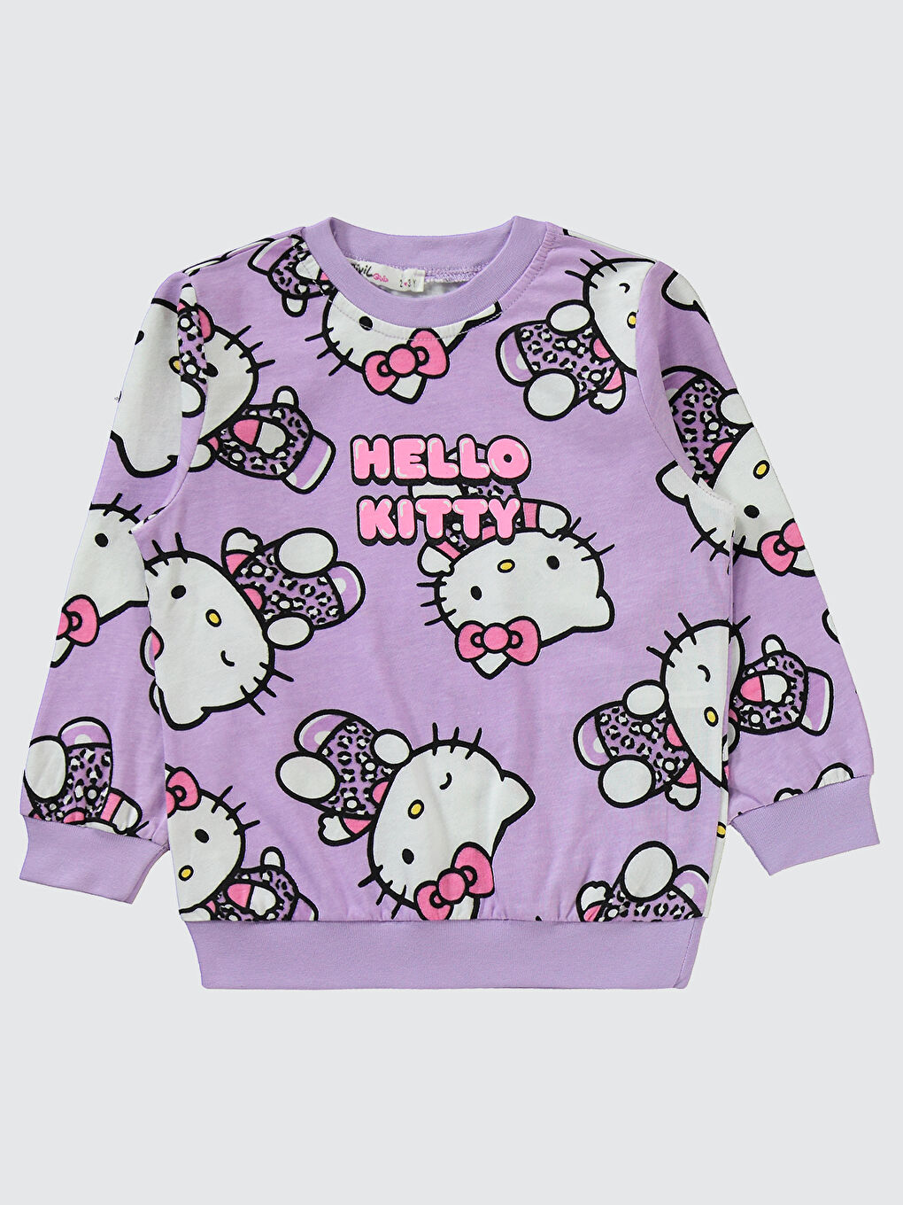 Civil Mor Hello Kitty Kız Çocuk Pijama Takımı 2-5 Yaş Dijital Lavanta - 1