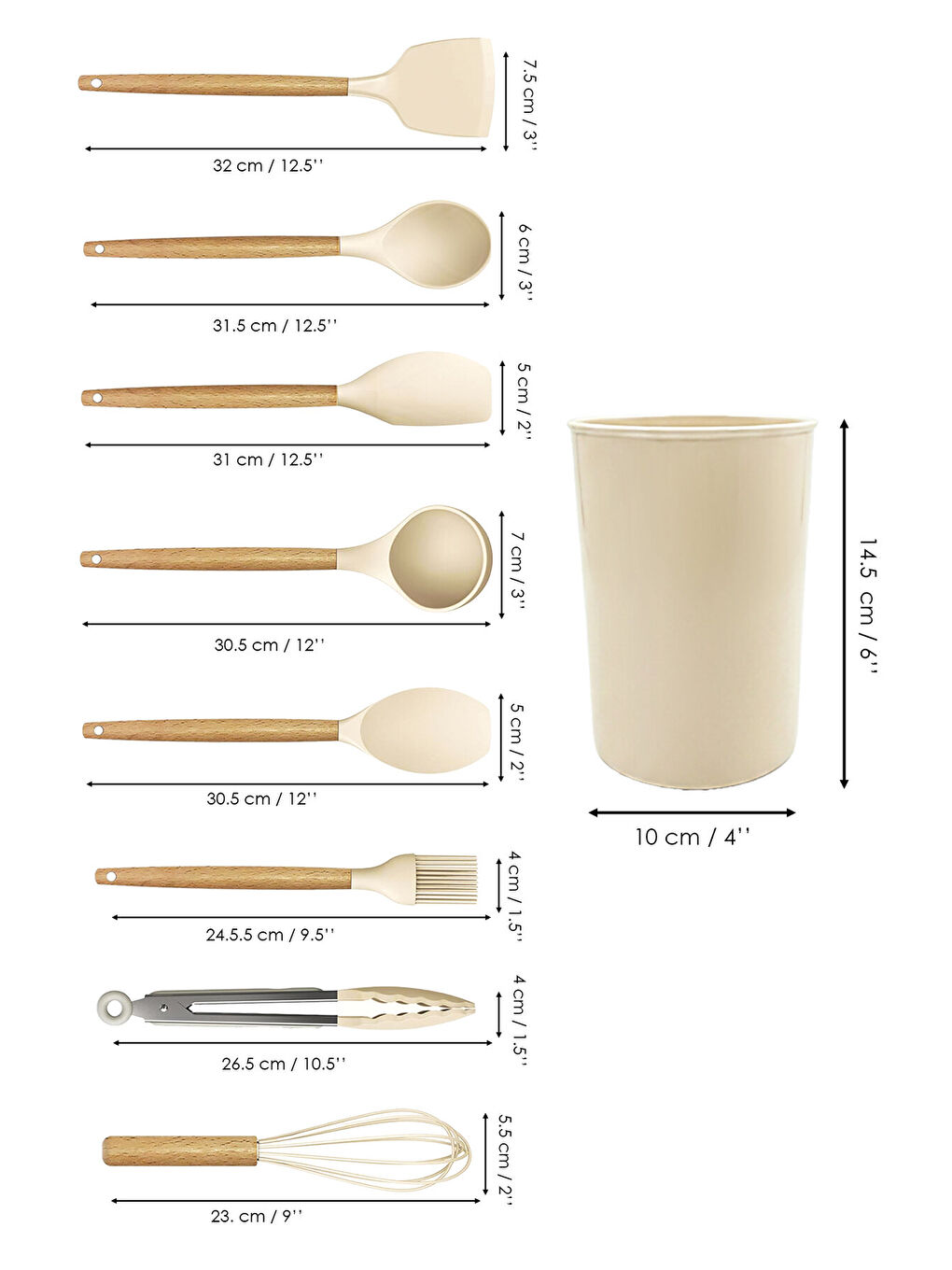 Bej 9 Parça Silikon Servis Seti-4