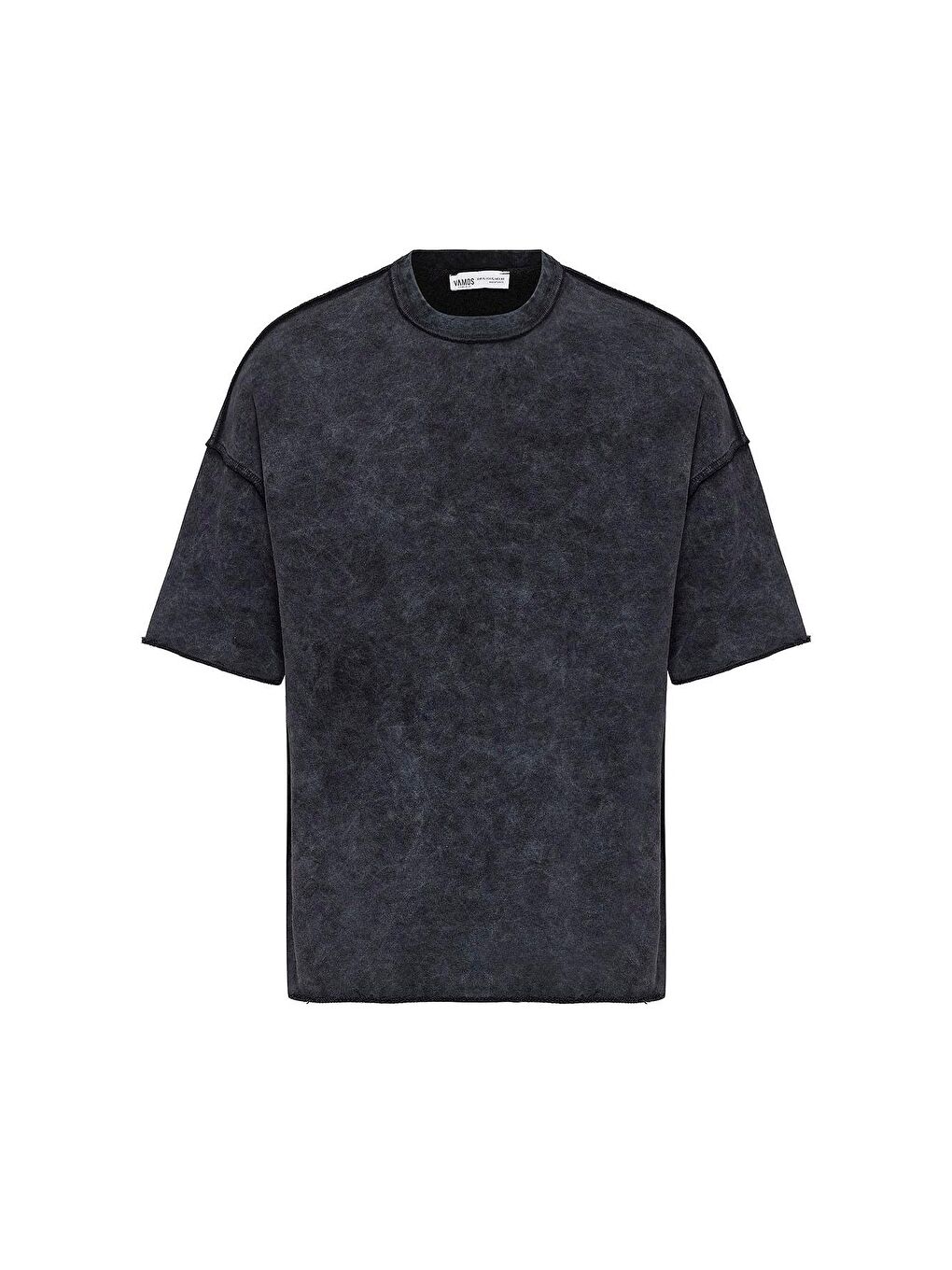 Yıkamalı Oversize Tişört Siyah-1