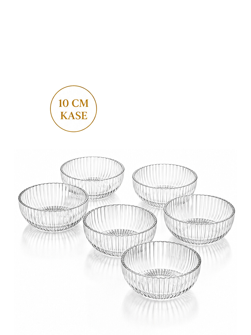 Renksiz 13877-2 Vanes 6lı Floren Cam Sunum Kasesi 10 Cm – Çerezlik, Puding Ve Kahvaltılık Kase Seti-4