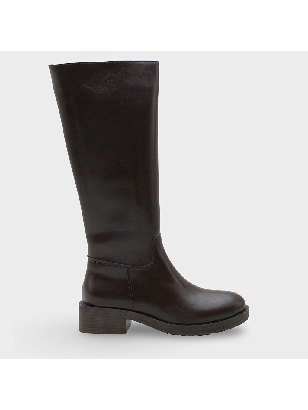 Kahverengi Zena Yuvarlak Burunlu Kadın Çizme-1