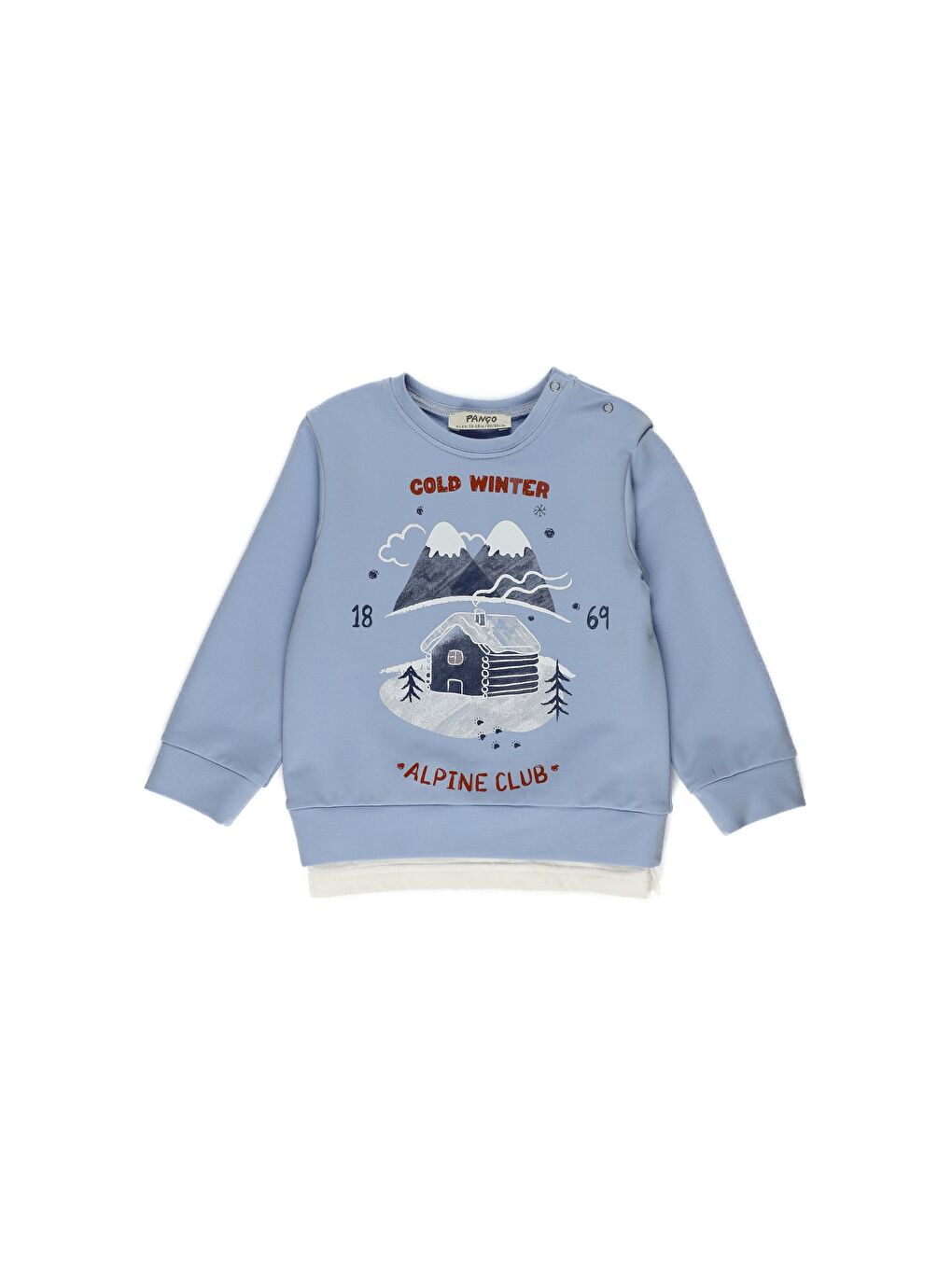 Mavi Erkek Çocuk Bisiklet Yaka Uzun Kollu Tişört