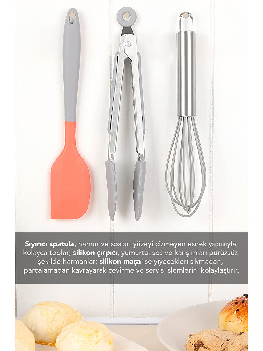 Karışık 3 Parça Silikon Yemek Hazırlık Seti-4