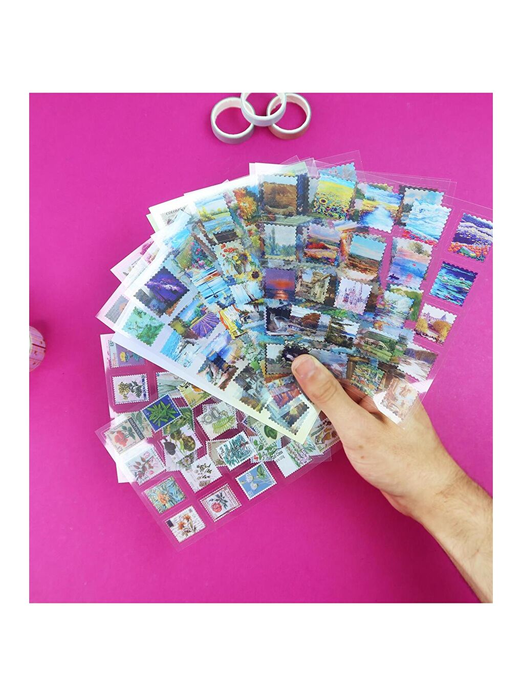 Pul Temalı 8 Sayfa Vintage Sticker – Dekoratif Ve Scrapbook Uyumlu-4