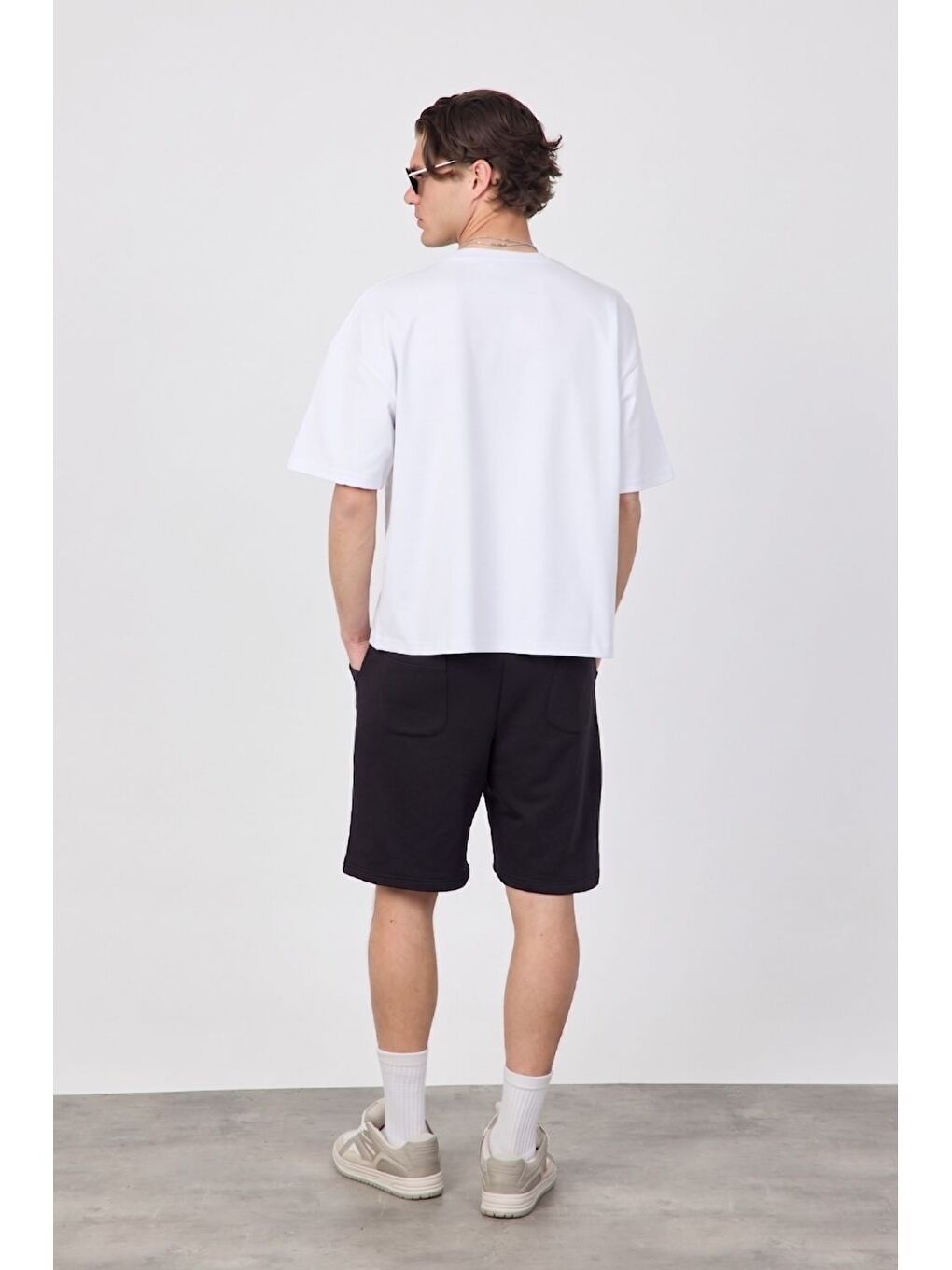 Erkek Blank Siyah Şort-2