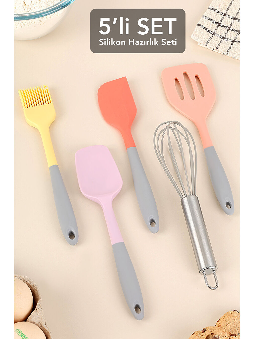 Karışık 5 Parça Silikon Yemek Hazırlık Seti