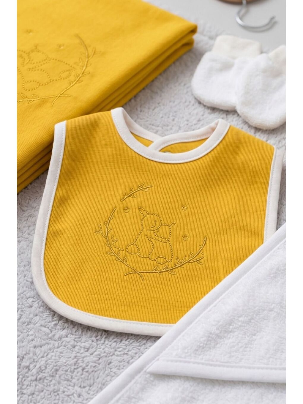 Sarı Organik %100 Pamuklu 8'li Hastane Çıkışı OEKO-TEX Sertifikalı-1