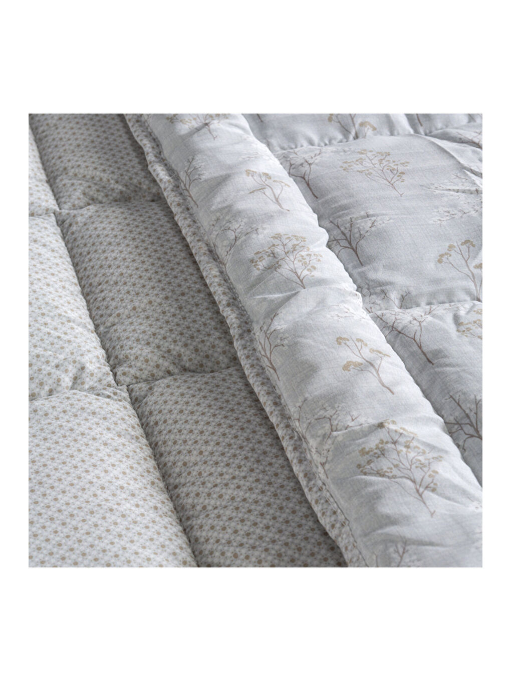 Ekru Kullanımı Kolay Çift Kişilik Yorgan 195x215 cm Krem - Dormio Bloom Serisi-2