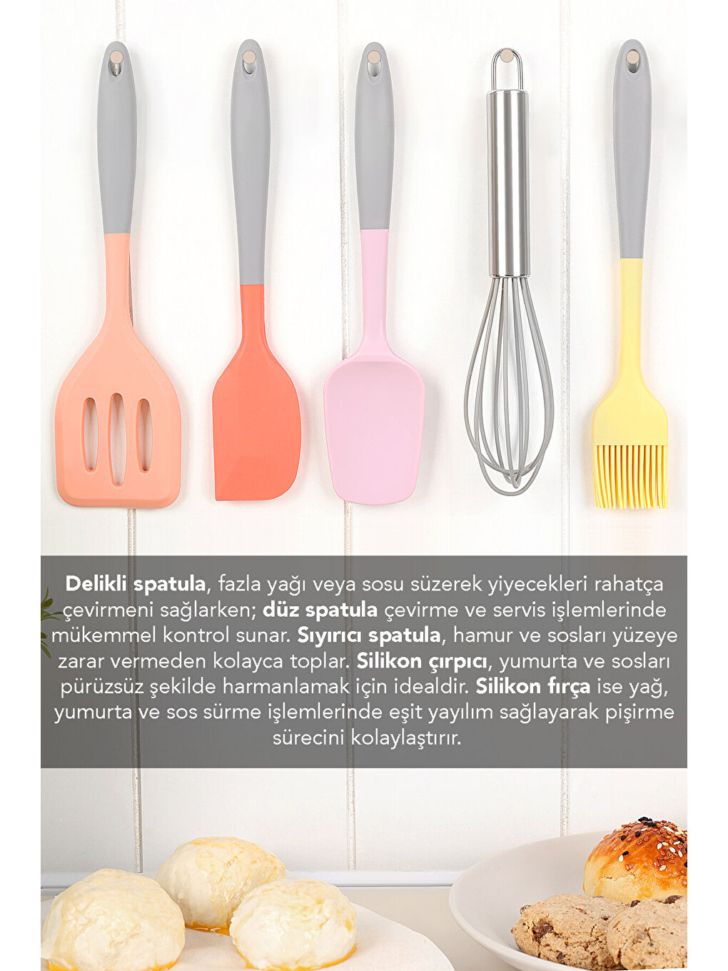 Karışık 5 Parça Silikon Yemek Hazırlık Seti-6