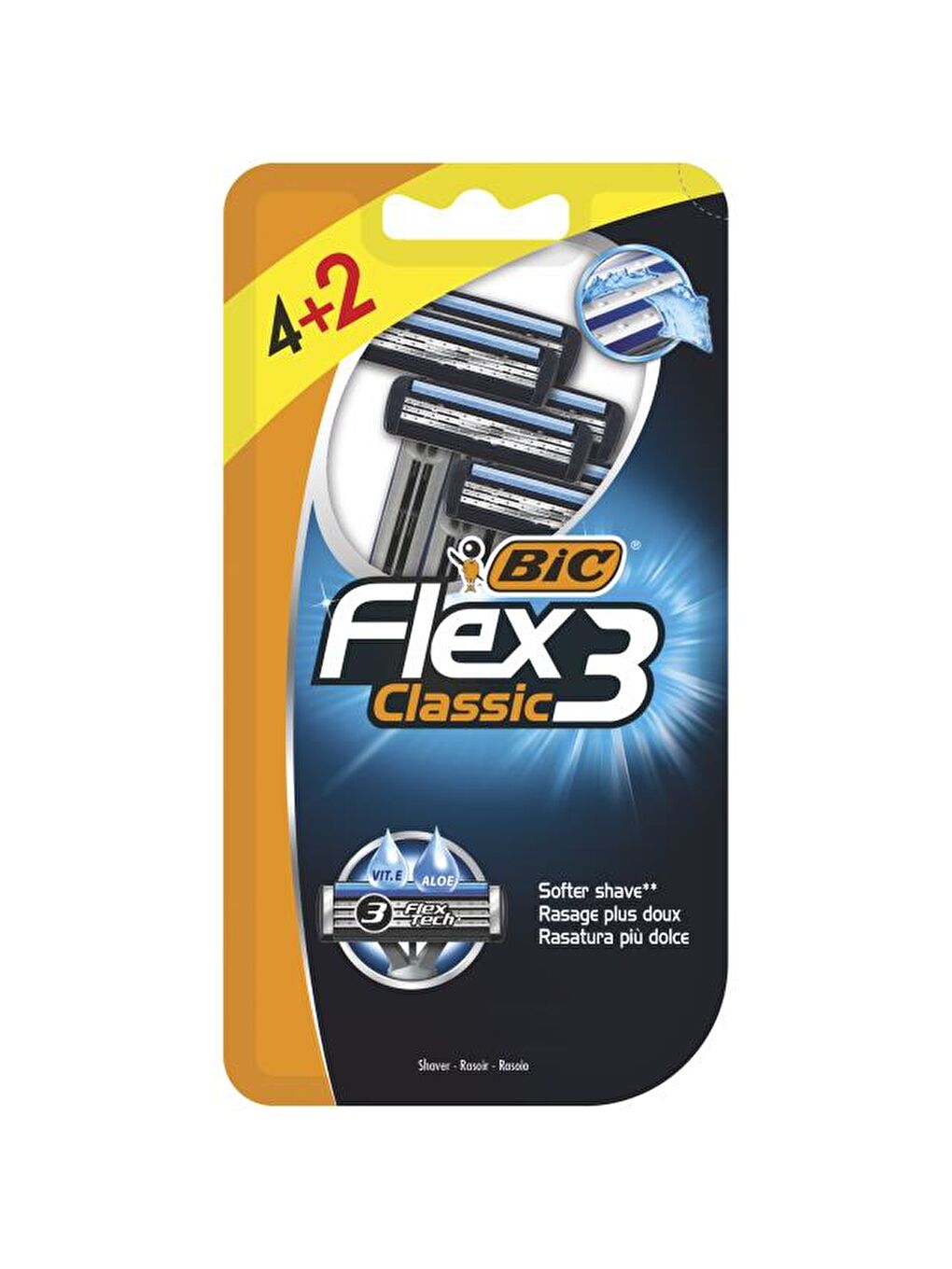 Bic Renksiz Flex 3 Tıraş Bıçağı 4+2'li Blister