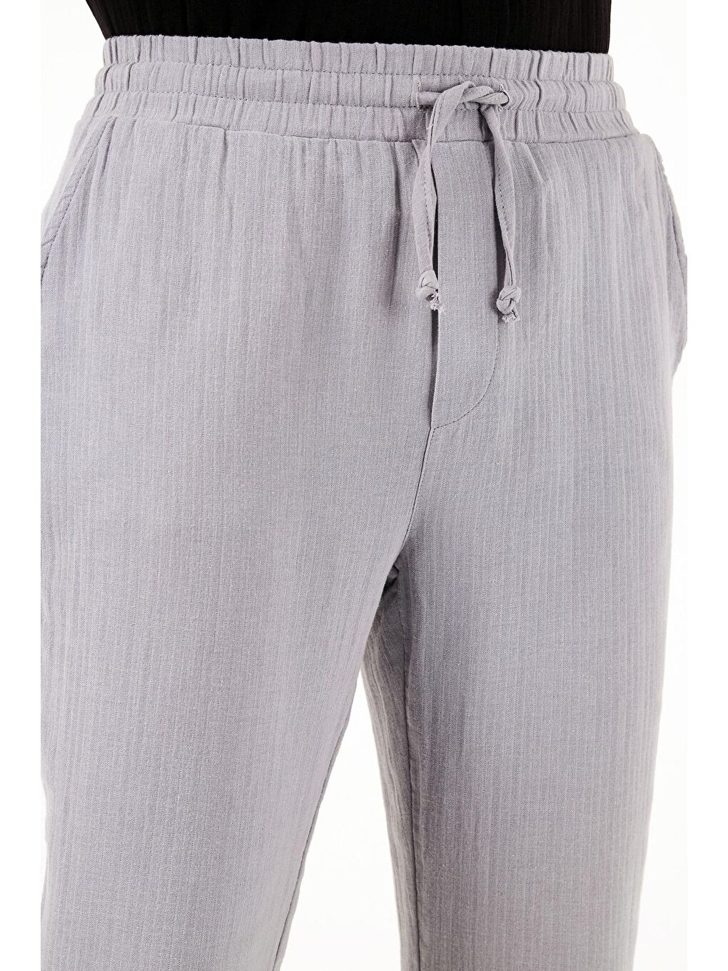 Gri Pamuklu Regular Fit Yazlık Müslin Erkek Pantolon CF24S617805-4