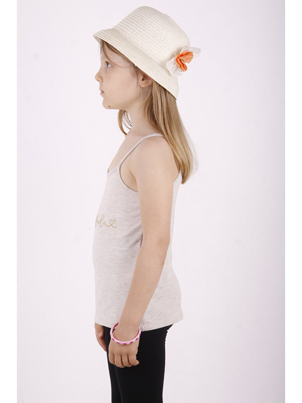 Bej Kız Çocuk Grateful Nakışlı Atlet-1