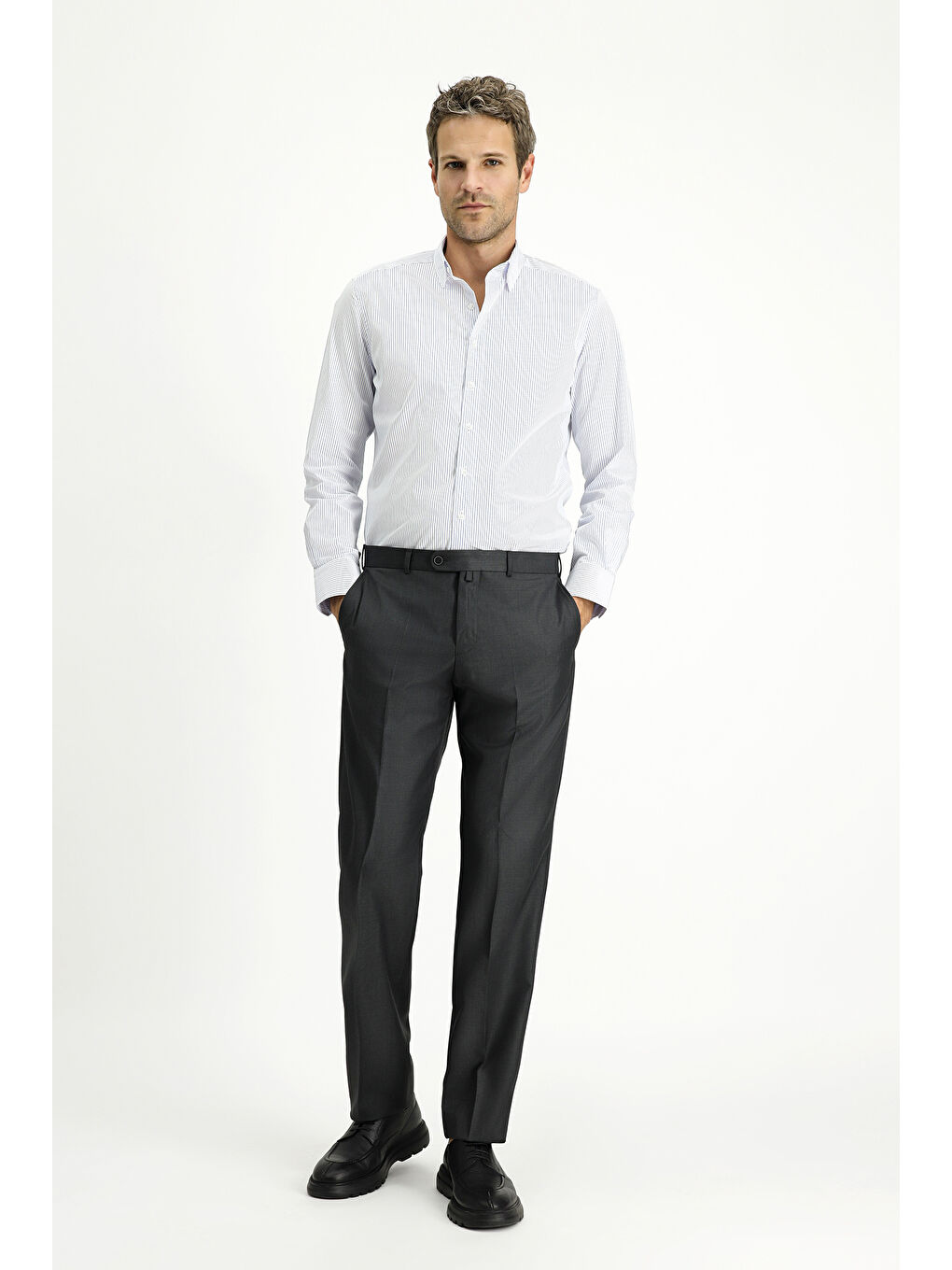 Antrasit Klasik Kumaş Pantolon-1