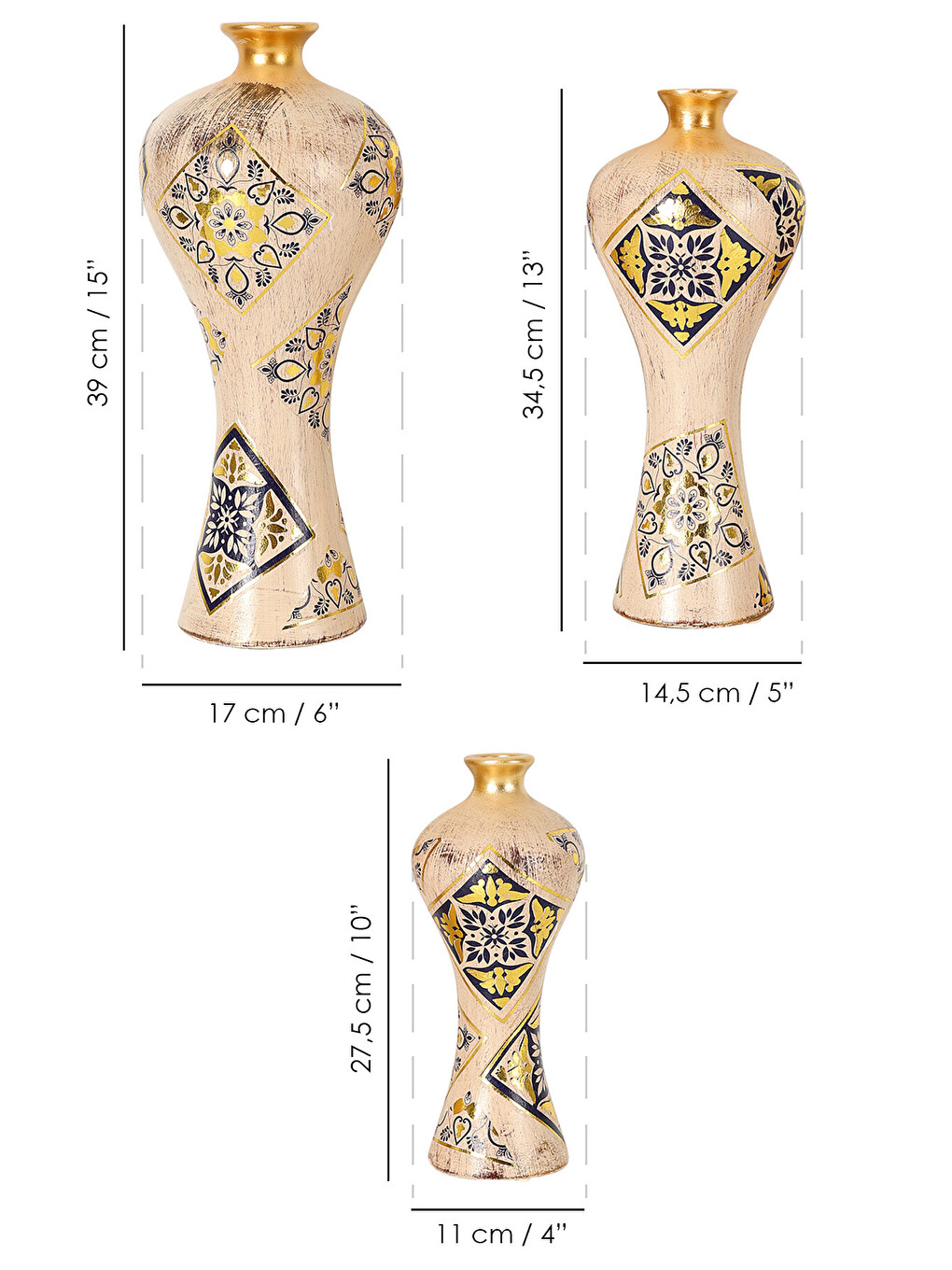 Karışık 3'lü Elegance Vazo Seti-4