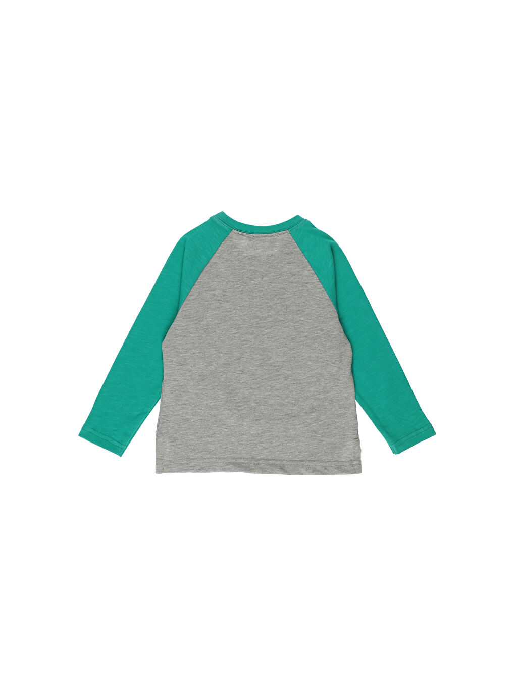 Yeşil Erkek Çocuk Bisiklet Yaka Yırtmaç Detaylı Tişört-1