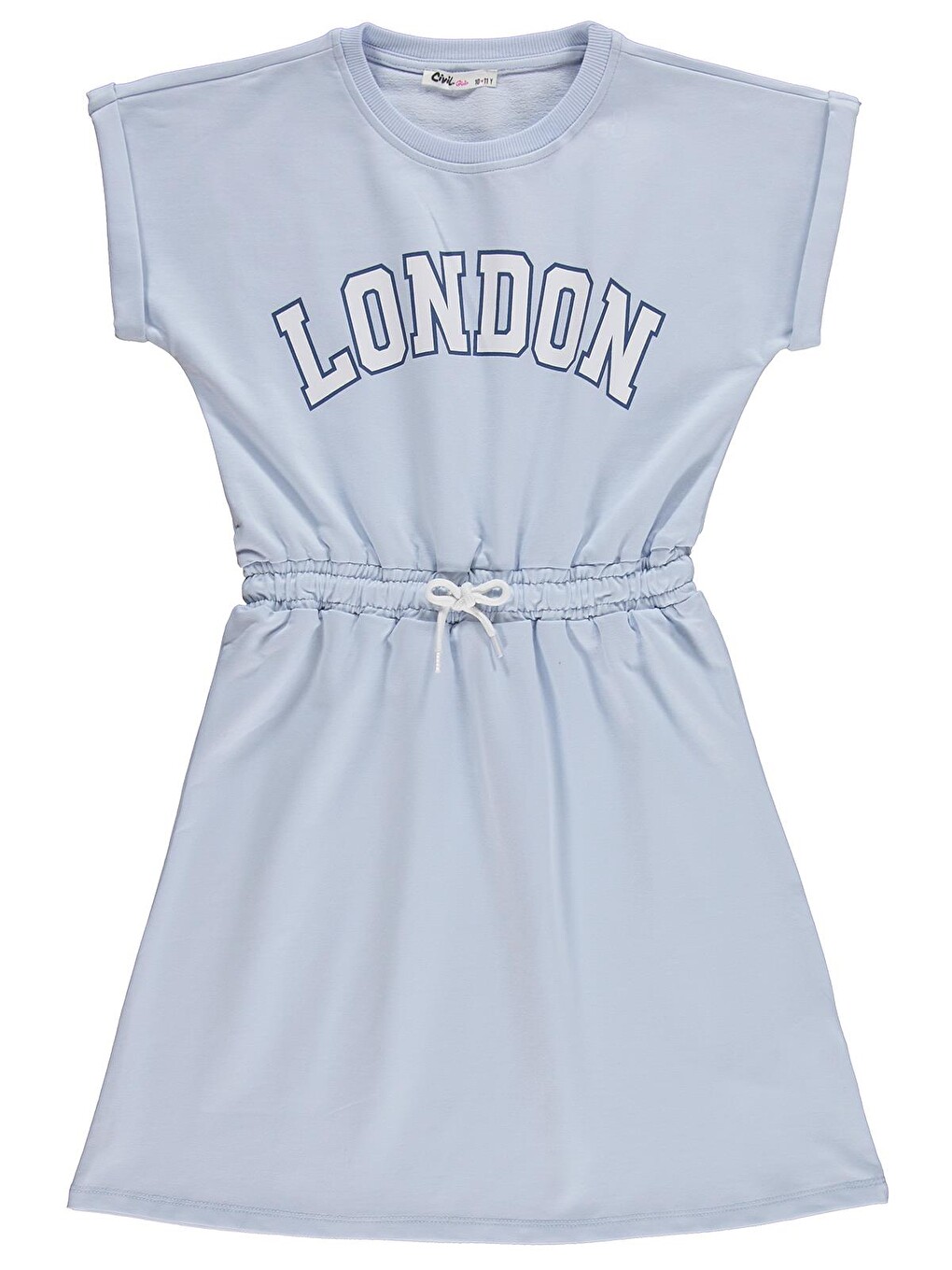 Girls London Baskılı 10-13 Yaş Elbise - Mavi