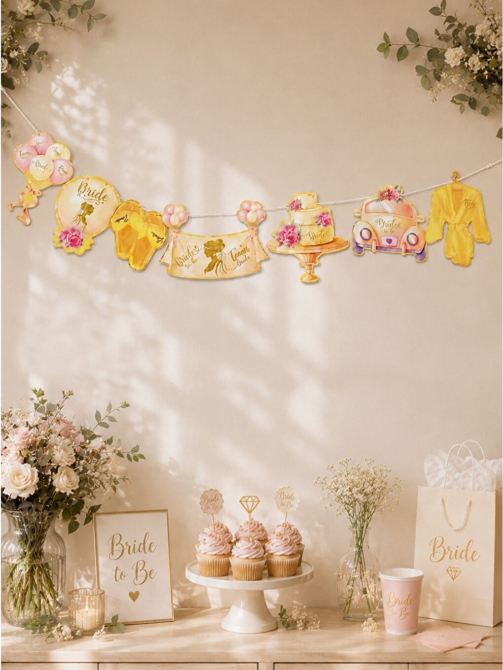 Pembe Bekarlığa Veda Partisi Dekoratif Banner Bride To Be Parti Dekoru