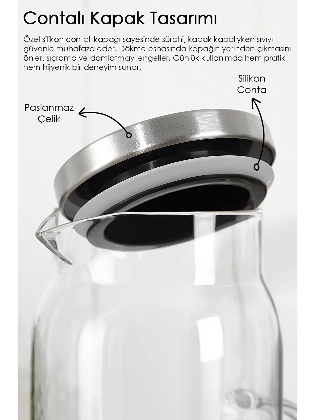 Renksiz 1,8 Litre Borosilikat Cam Sürahi-1