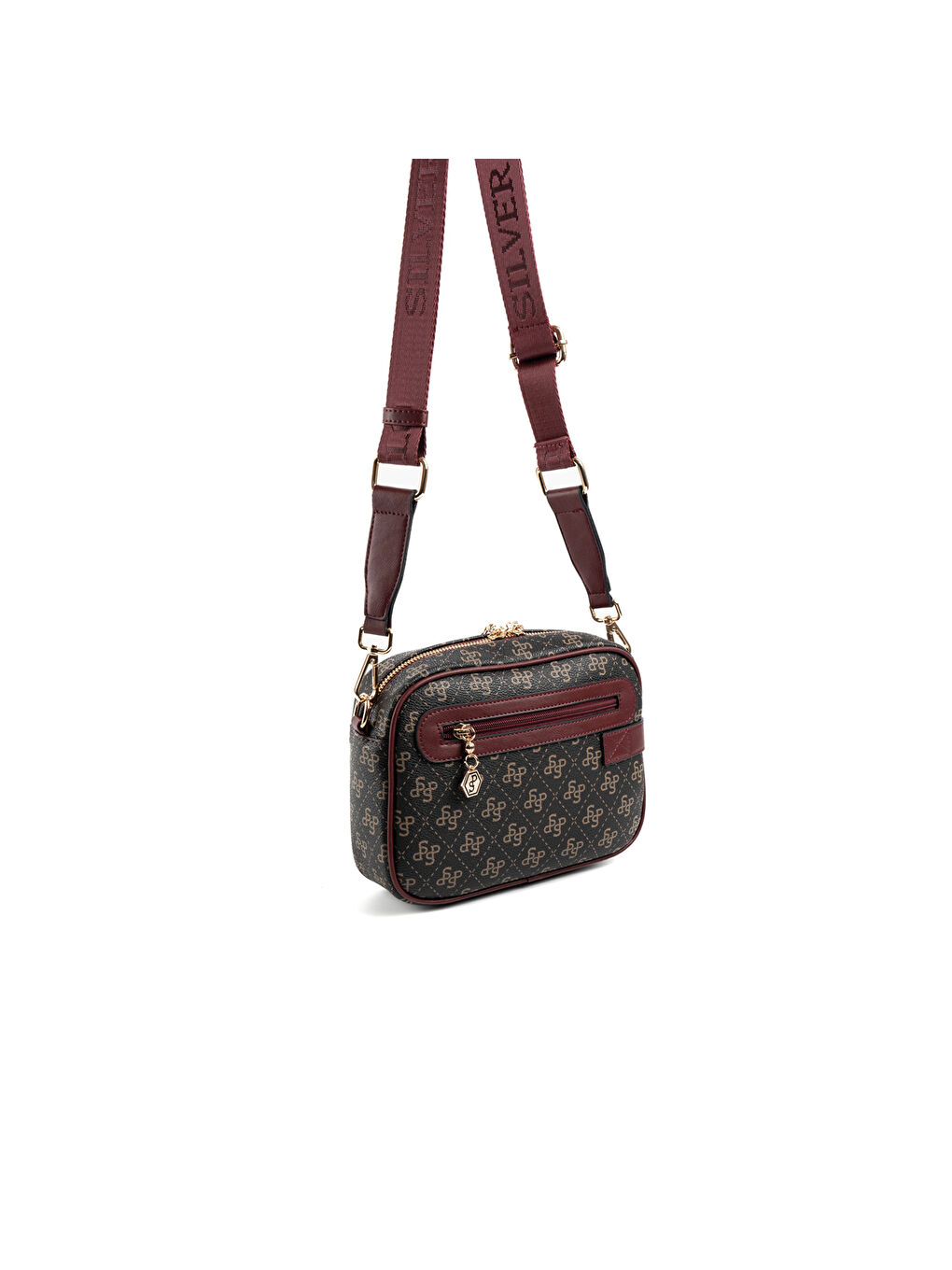 Kahverengi Kadın Çapraz Çanta 1256-48360 SILVER POLO ÇAPRAZ BAYAN ÇANTASI M178 KAHVE SARI-MAT BORDO-3