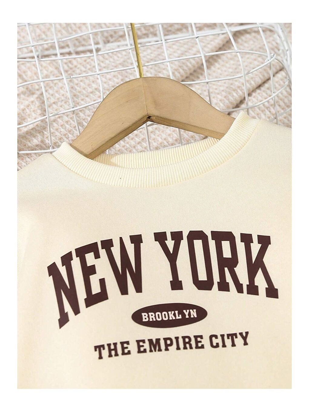 Kahverengi İki Parça Çocuk İspanyol Pantolon ve Baskılı Sweat-2