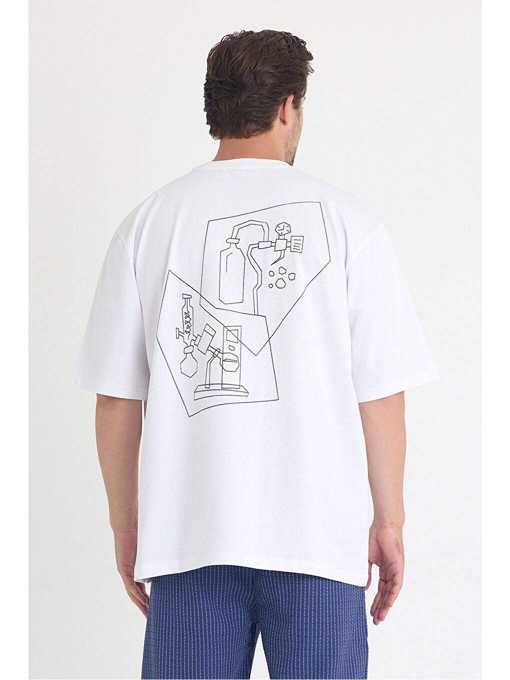 Erkek Relaxed 005 Oversize Beyaz T-Shirt-2
