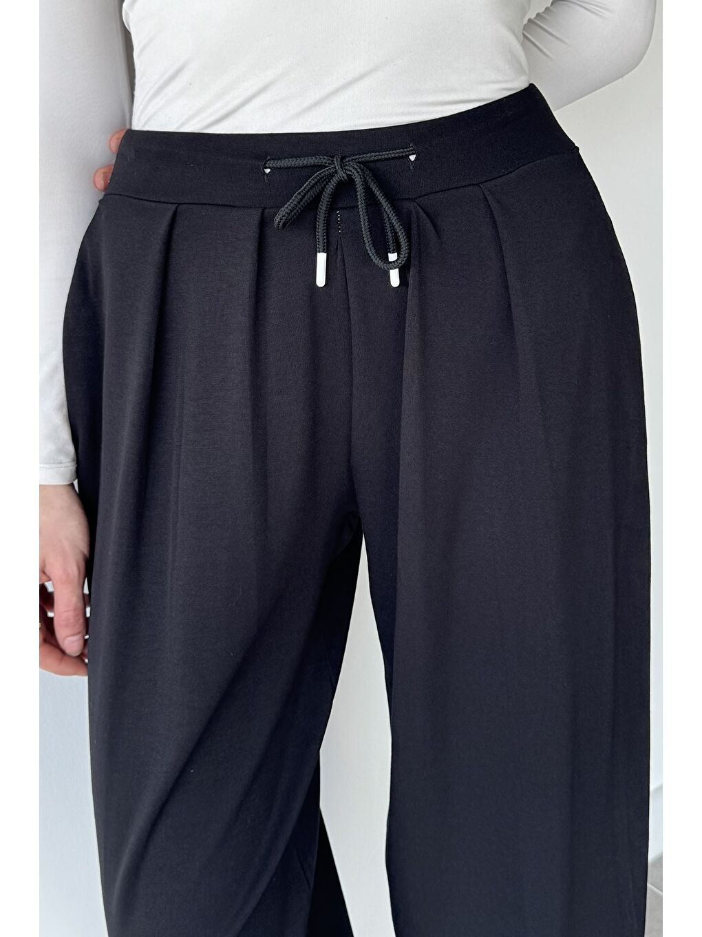 Siyah Cepli Şalvar Pantolon-2