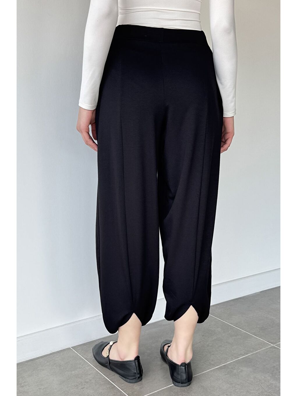 Siyah Cepli Şalvar Pantolon-3