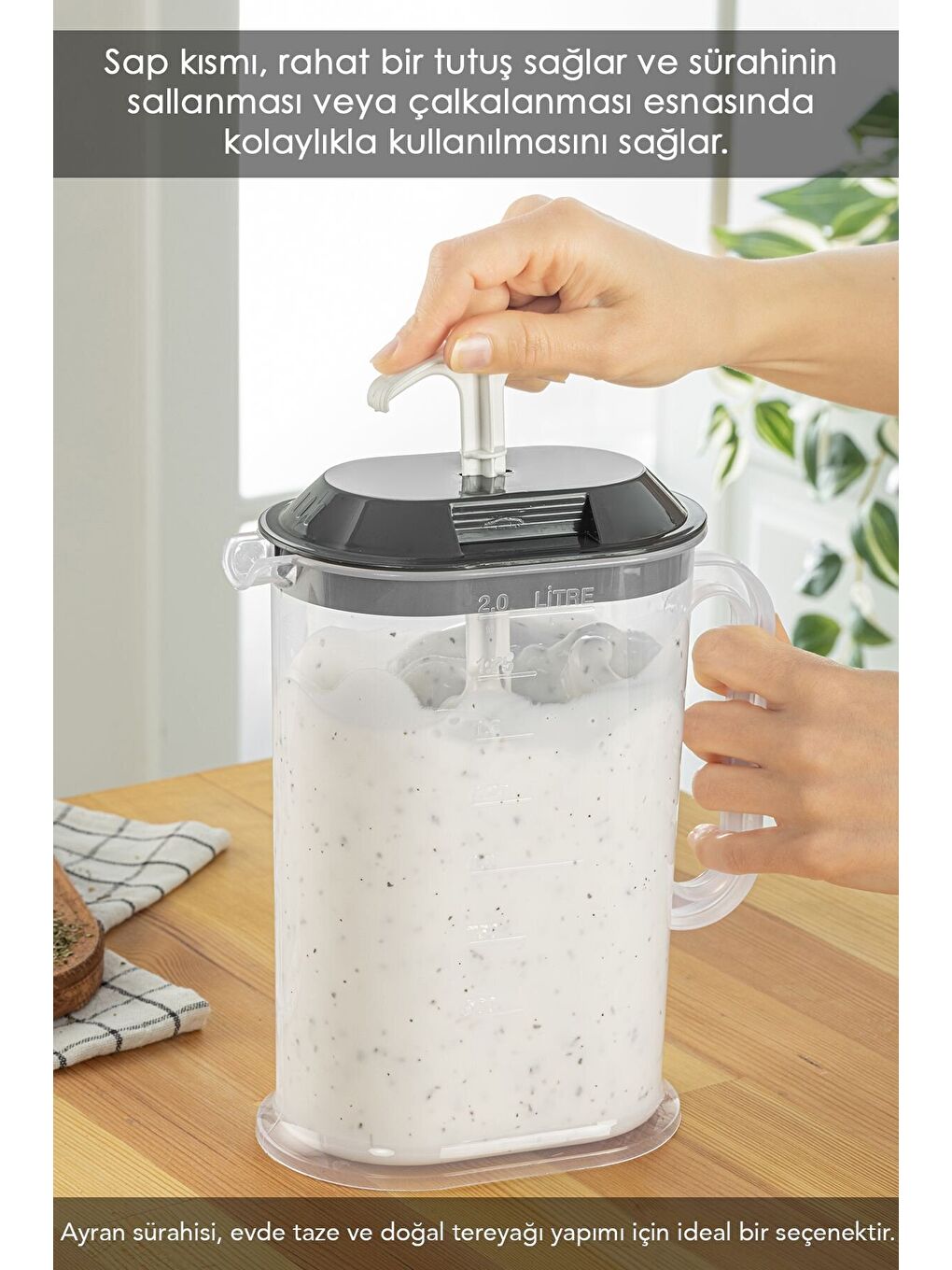 Gri Ayran Sürahisi, Kendinden Çırpmalı Yayık, Ayran Sürahisi Bpa-2