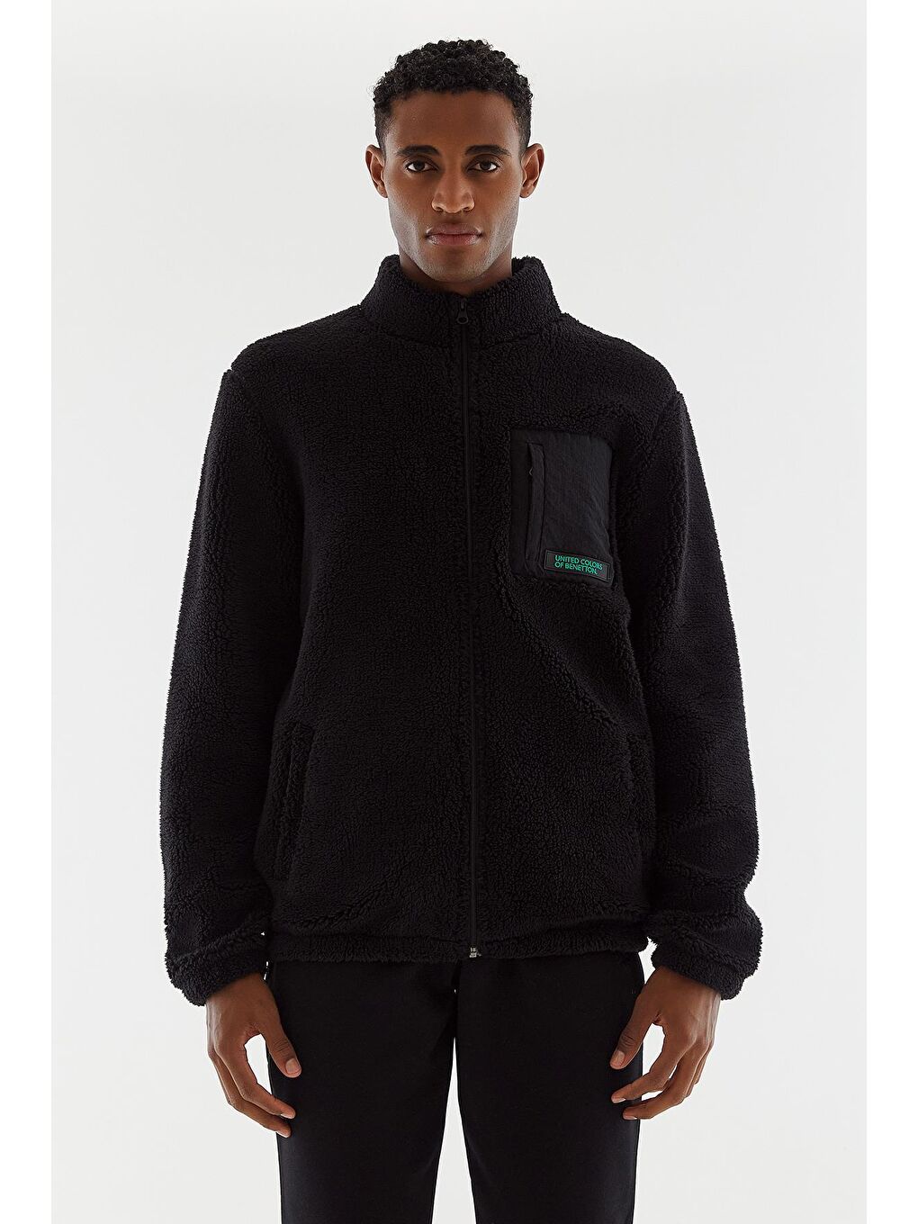 Siyah Erkek Fermuarlı Sweatshirt Hırka-3